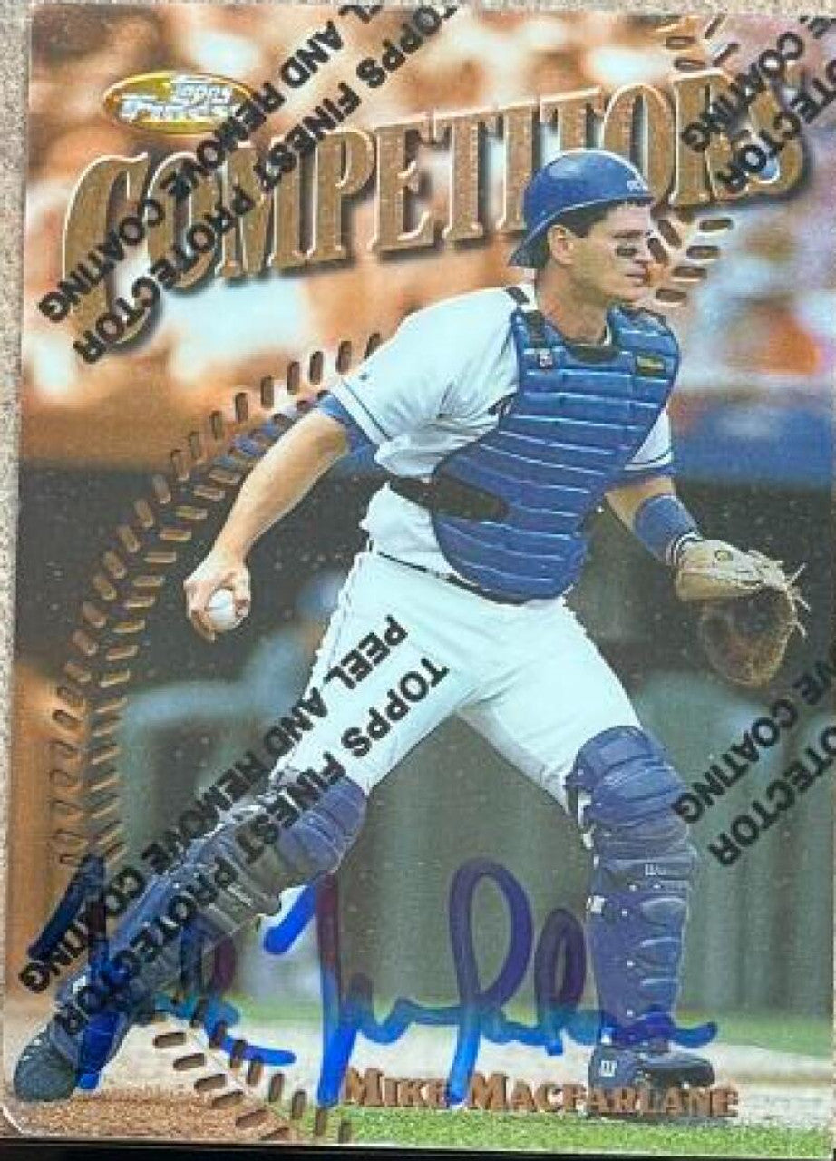 Mike MacFarlane Signed 1997 Topps Finest Baseball Card - Kansas City Royals