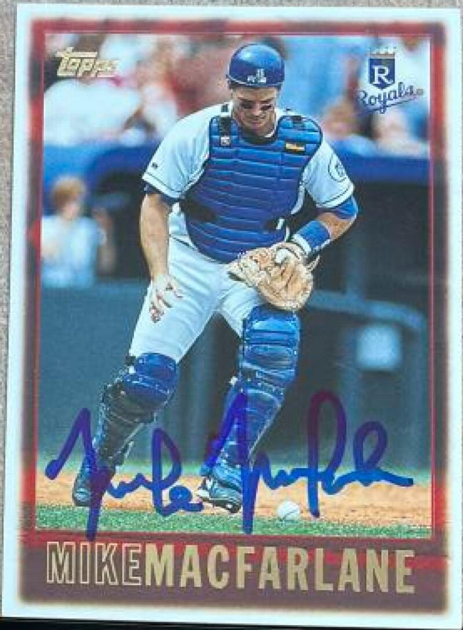 Mike MacFarlane Signed 1997 Topps Baseball Card - Kansas City Royals