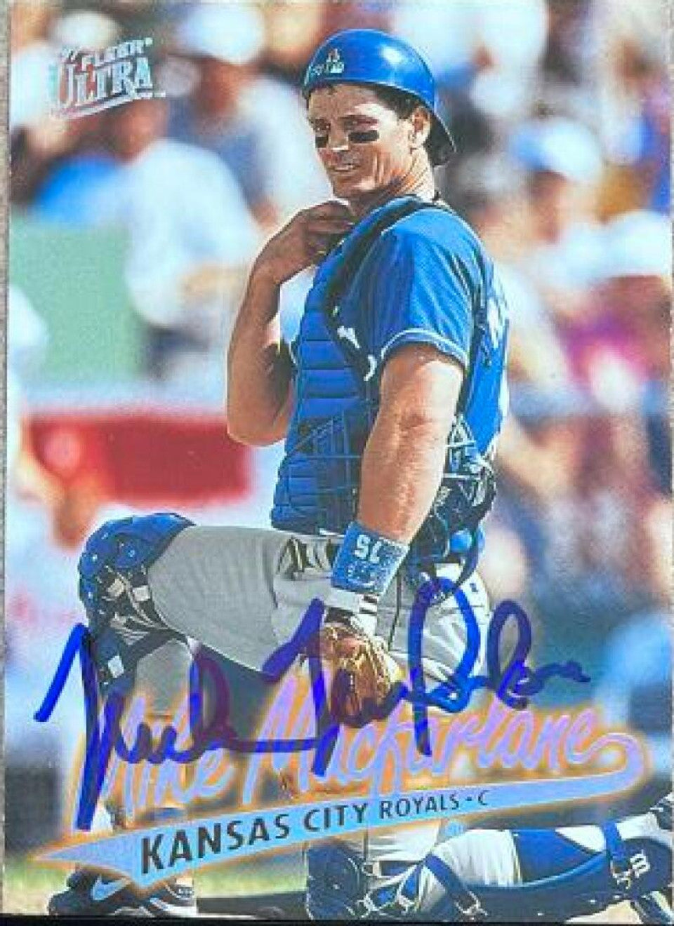 Mike MacFarlane Signed 1997 Fleer Ultra Baseball Card - Kansas City Royals