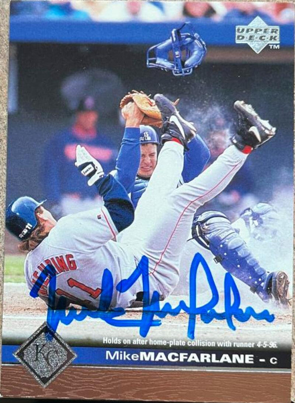 Mike MacFarlane Signed 1997 Upper Deck Baseball Card - Kansas City Royals