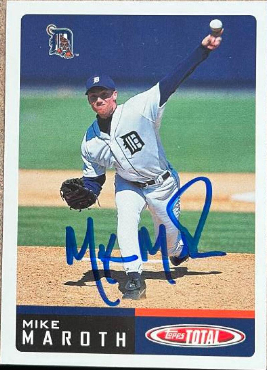 Mike Maroth Signed 2002 Topps Total Baseball Card - Detroit Tigers