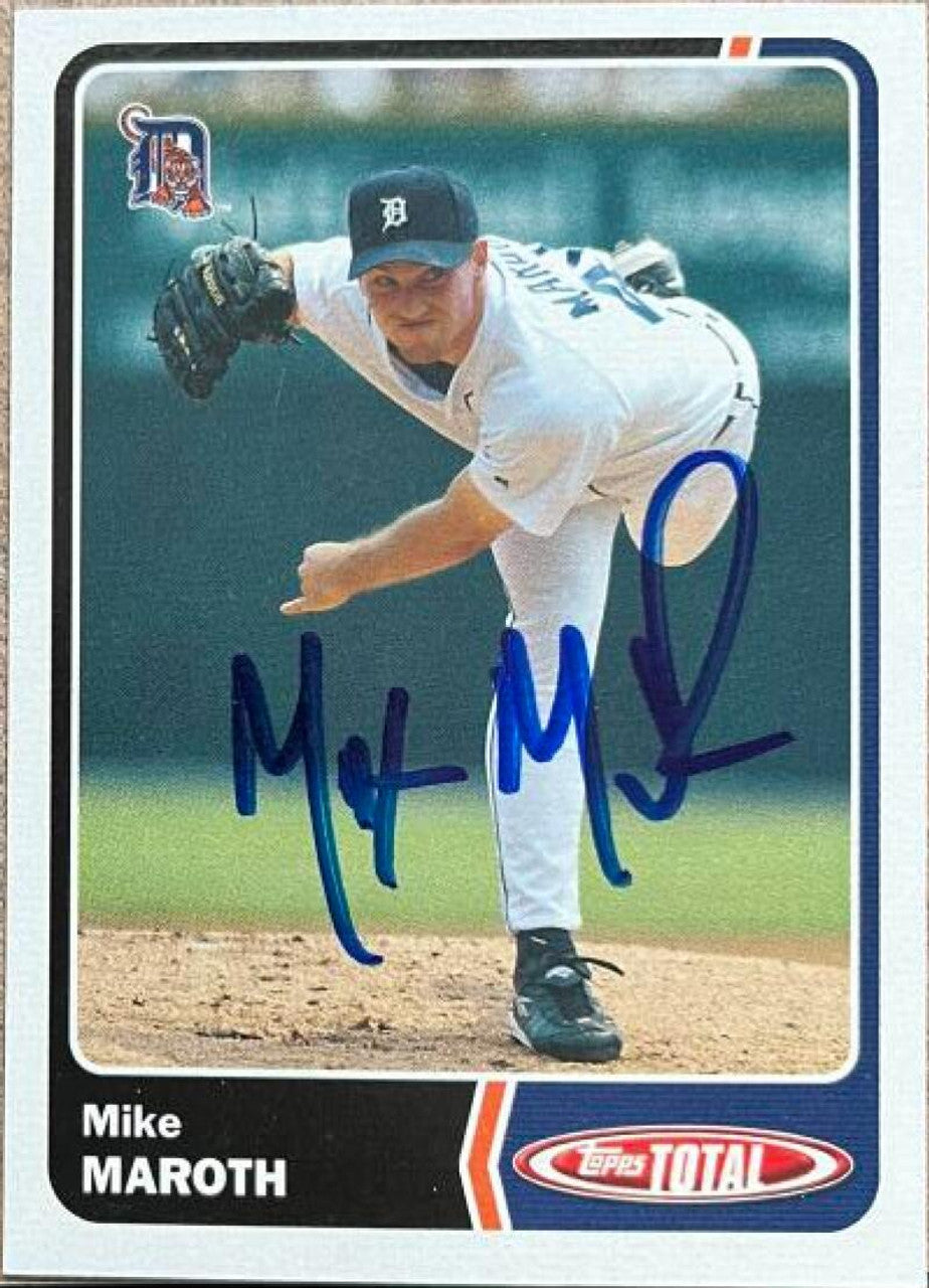 Mike Maroth Signed 2003 Topps Total Baseball Card - Detroit Tigers