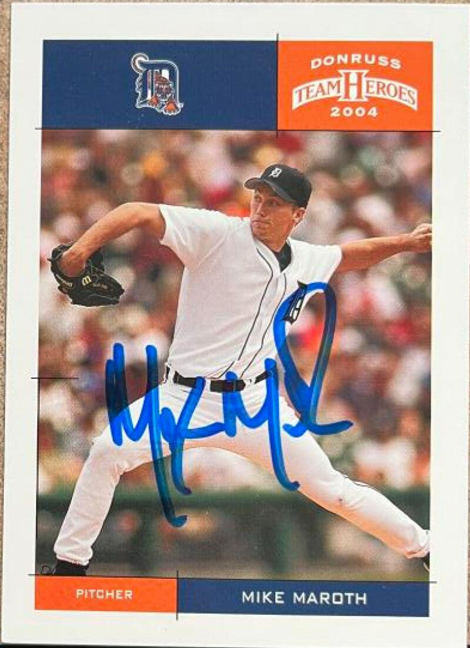 Mike Maroth Signed 2004 Donruss Team Heroes Baseball Card - Detroit Tigers