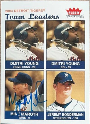 Mike Maroth Signed 2004 Fleer Tradition Baseball Card - Detroit Tigers #21
