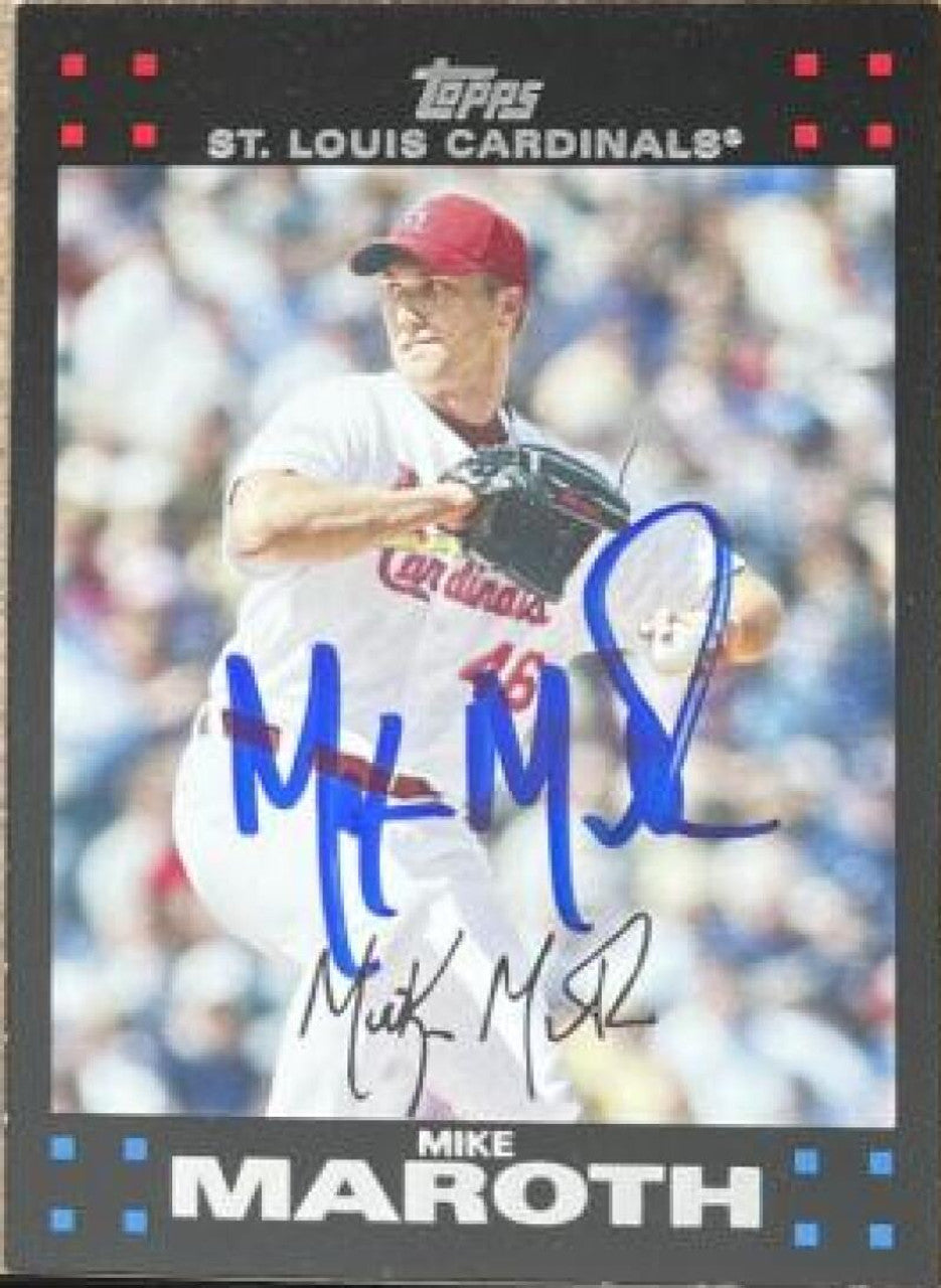 Mike Maroth Signed 2007 Topps Updates & Highlights Baseball Card - St Louis Cardinals (Red Back)