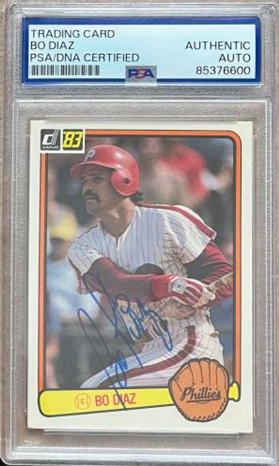 Bo Diaz Signed 1983 Donruss Baseball Card - Philadelphia Phillies - PSA/DNA Authentication