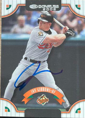 Jay Gibbons Signed 2002 Donruss Baseball Card - Baltimore Orioles