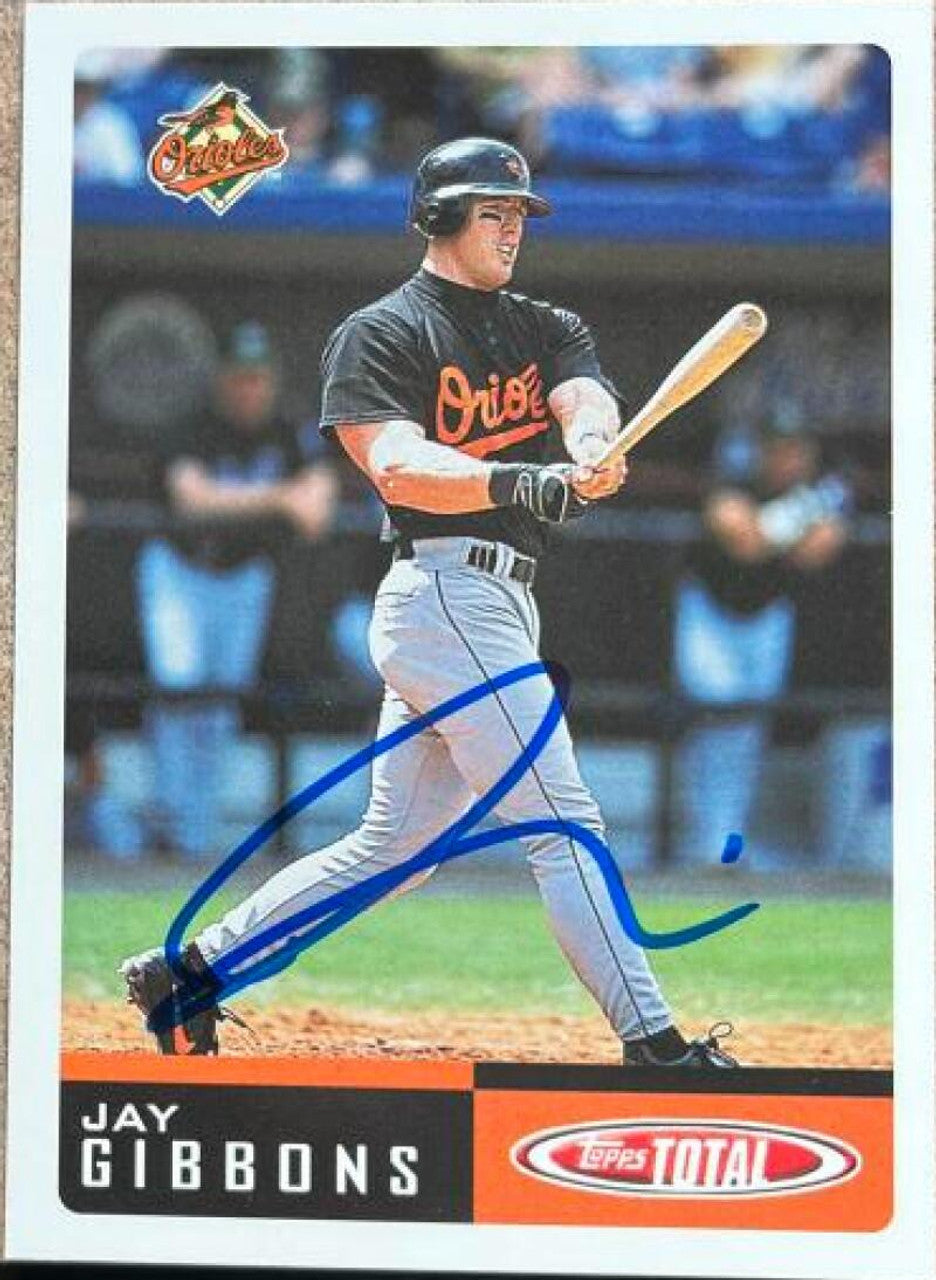 Jay Gibbons Signed 2002 Topps Total Baseball Card - Baltimore Orioles