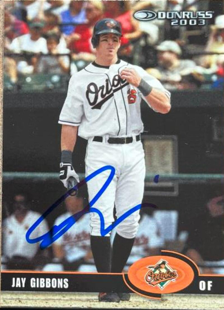 Jay Gibbons Signed 2003 Donruss Baseball Card - Baltimore Orioles