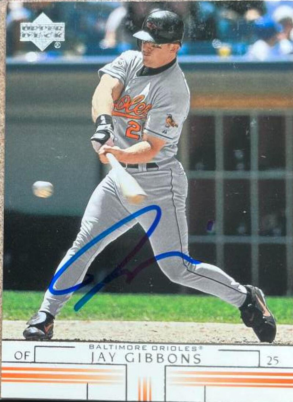 Jay Gibbons Signed 2002 Upper Deck Baseball Card - Baltimore Orioles