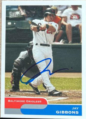 Jay Gibbons Signed 2004 Bazooka Baseball Card - Baltimore Orioles