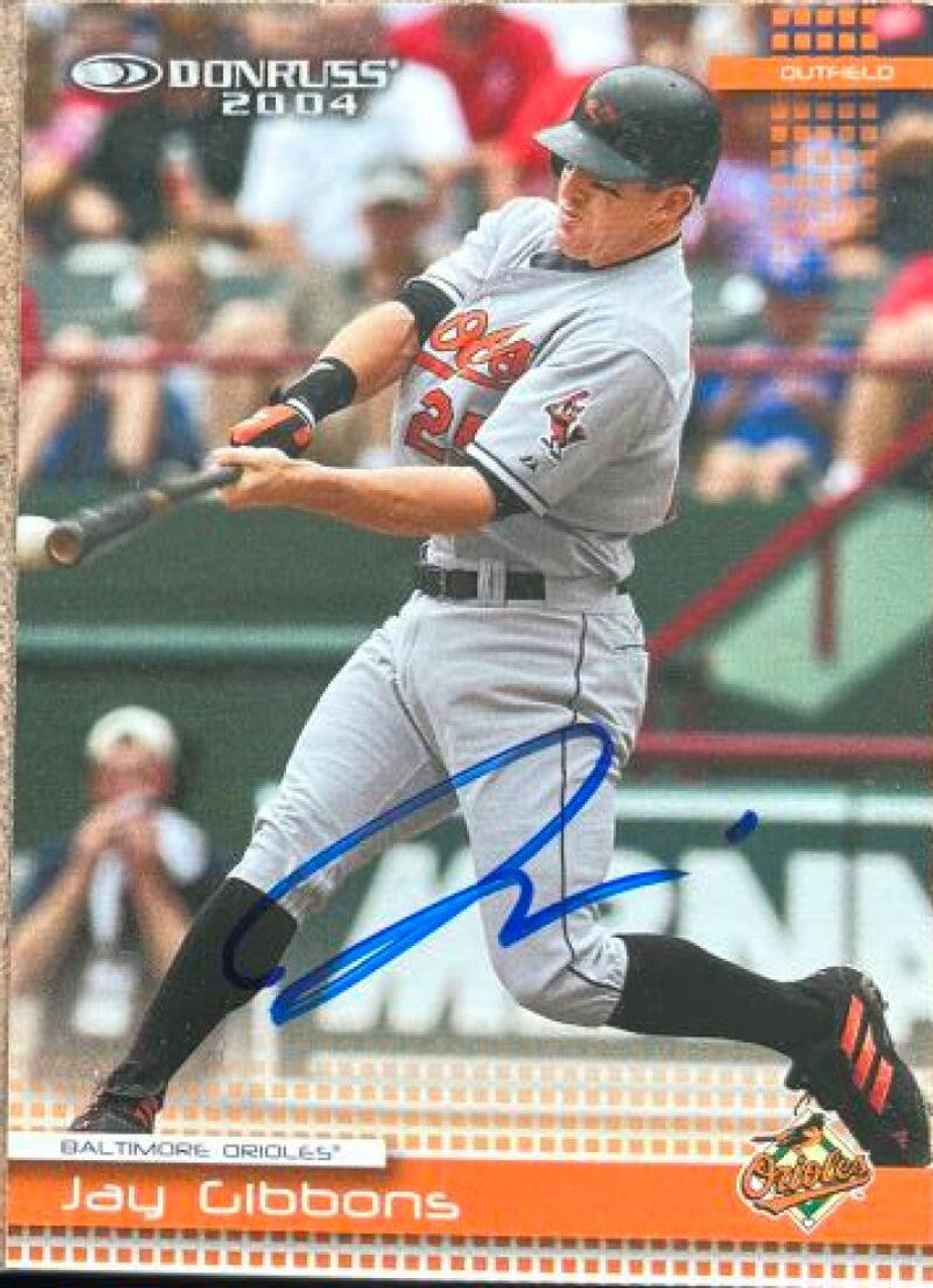 Jay Gibbons Signed 2004 Donruss Baseball Card - Baltimore Orioles