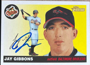 Jay Gibbons Signed 2004 Topps Heritage Baseball Card - Baltimore Orioles