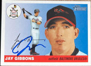 Jay Gibbons Signed 2004 Topps Heritage Baseball Card - Baltimore Orioles (VAR)