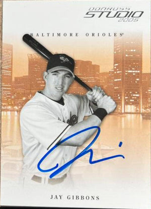 Jay Gibbons Signed 2005 Donruss Studio Baseball Card - Baltimore Orioles