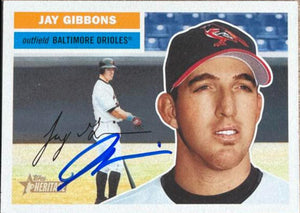 Jay Gibbons Signed 2005 Topps Heritage Baseball Card - Baltimore Orioles