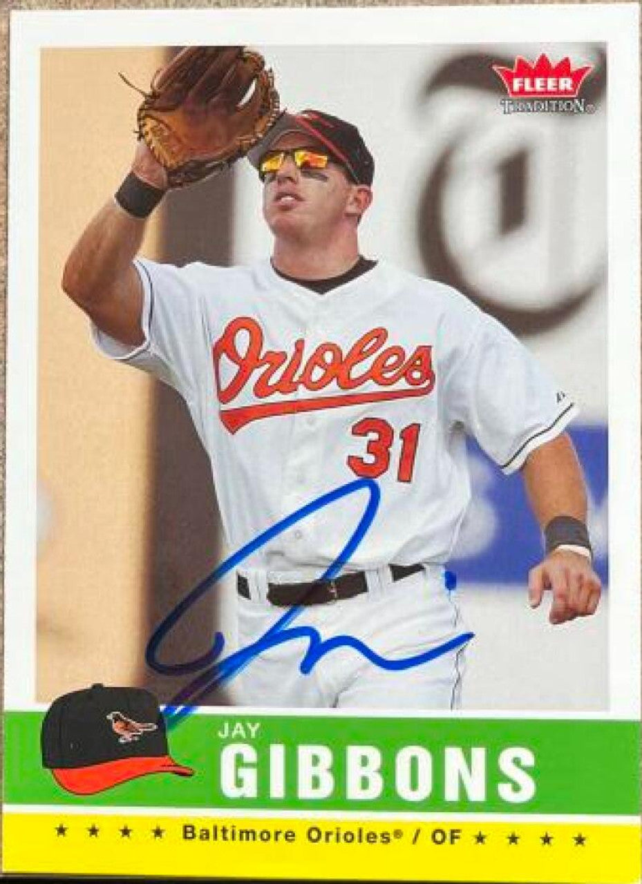ボルティモア・オリオールズ　ジェイ・ギボンズ　直筆サインボール JAY GIBBONS Baltimore Orioles Auto 8x10 Photo Swing Signed