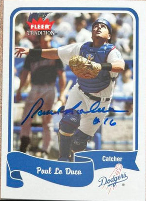 Paul Lo Duca Signed 2004 Fleer Tradition Baseball Card - Los Angeles Dodgers