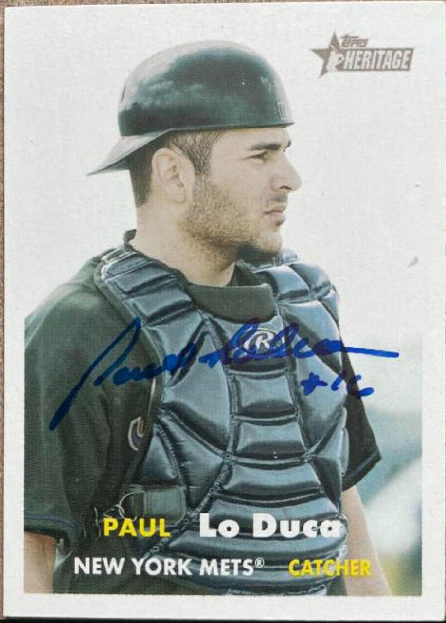 Paul Lo Duca Signed 2006 Topps Heritage Baseball Card - New York Mets