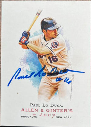 Paul Lo Duca Signed 2007 Allen & Ginter Baseball Card - New York Mets