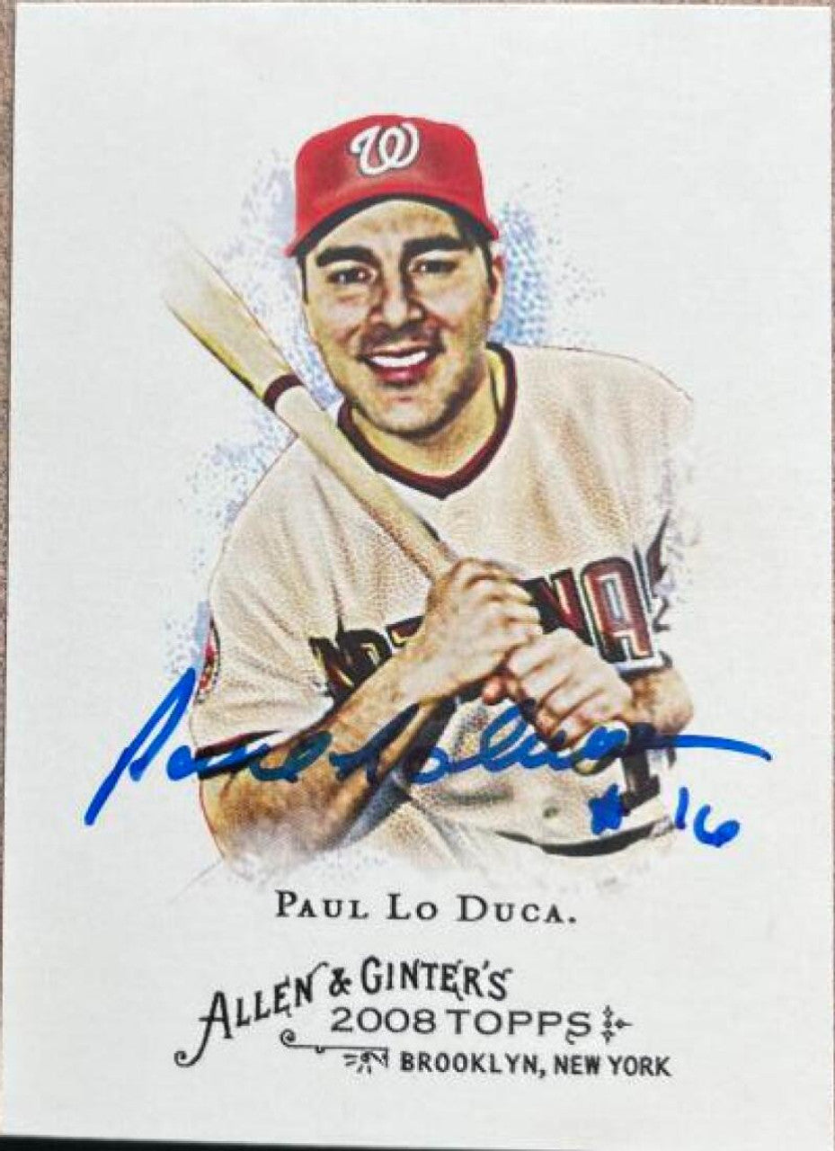 Paul Lo Duca Signed 2008 Allen & Ginter Baseball Card - Washington Nationals