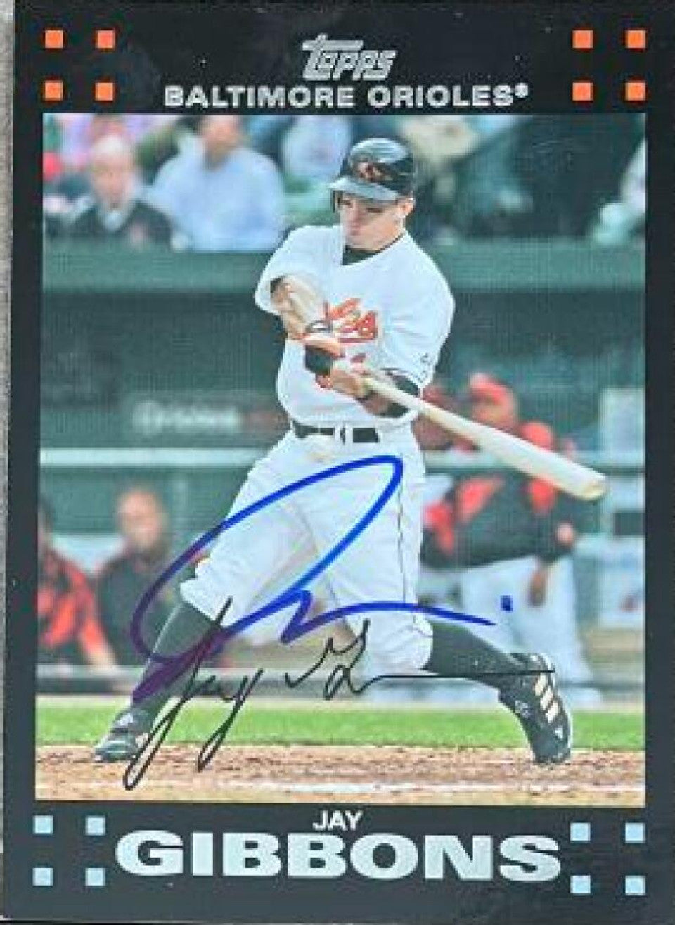 Jay Gibbons Signed 2007 Topps Baseball Card - Baltimore Orioles