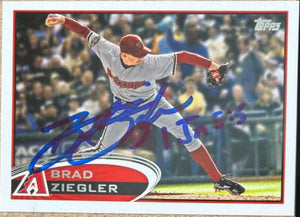 Brad Ziegler Signed 2012 Topps Update Baseball Card - Arizona Diamondbacks