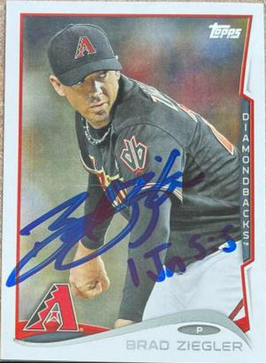 Brad Ziegler Signed 2014 Topps Baseball Card - Arizona Diamondbacks