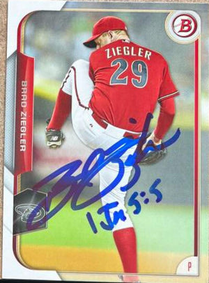 Brad Ziegler Signed 2015 Bowman Baseball Card - Arizona Diamondbacks