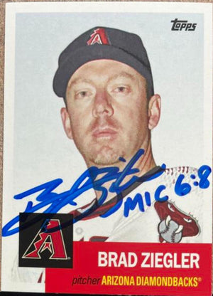 Brad Ziegler Signed 2016 Topps Archives Baseball Card - Arizona Diamondbacks