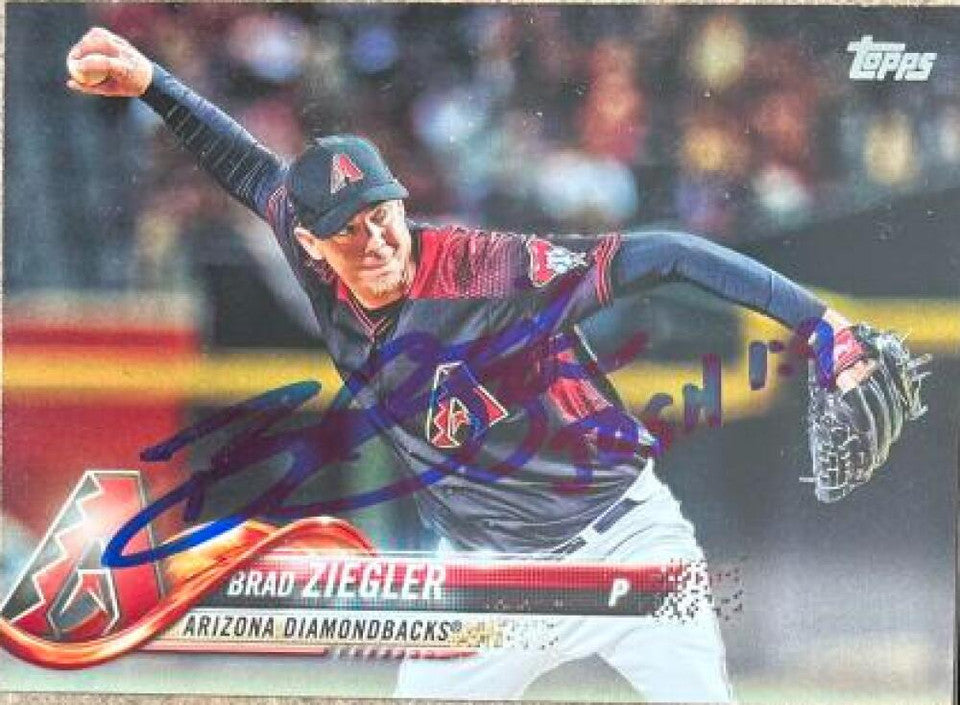 Brad Ziegler Signed 2018 Topps Update Baseball Card - Arizona Diamondbacks