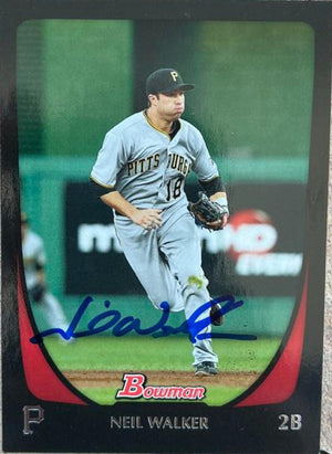 Neil Walker Signed 2011 Bowman Baseball Card - Pittsburgh Pirates