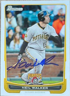 Neil Walker Signed 2012 Bowman Baseball Card - Pittsburgh Pirates