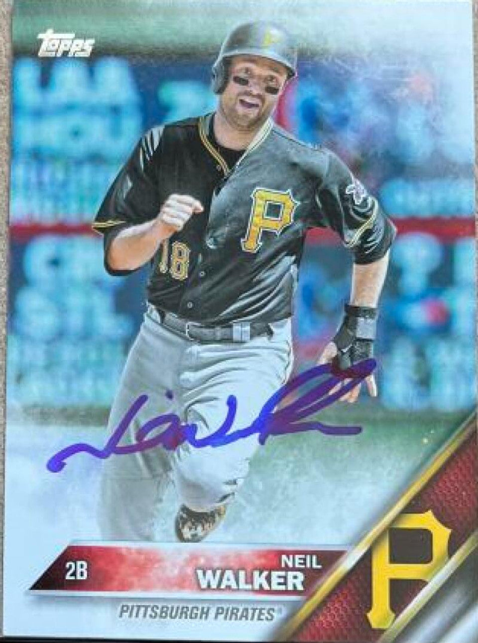 Neil Walker Signed 2016 Topps Baseball Card - Pittsburgh Pirates