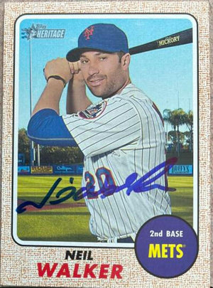 ニール・ウォーカー直筆サイン入り 2017 Topps Heritage ベースボールカード - ニューヨーク・メッツ