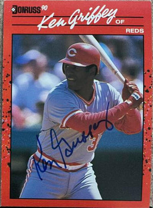 Ken Griffey Signed 1990 Donruss Baseball Card - Cincinnati Reds