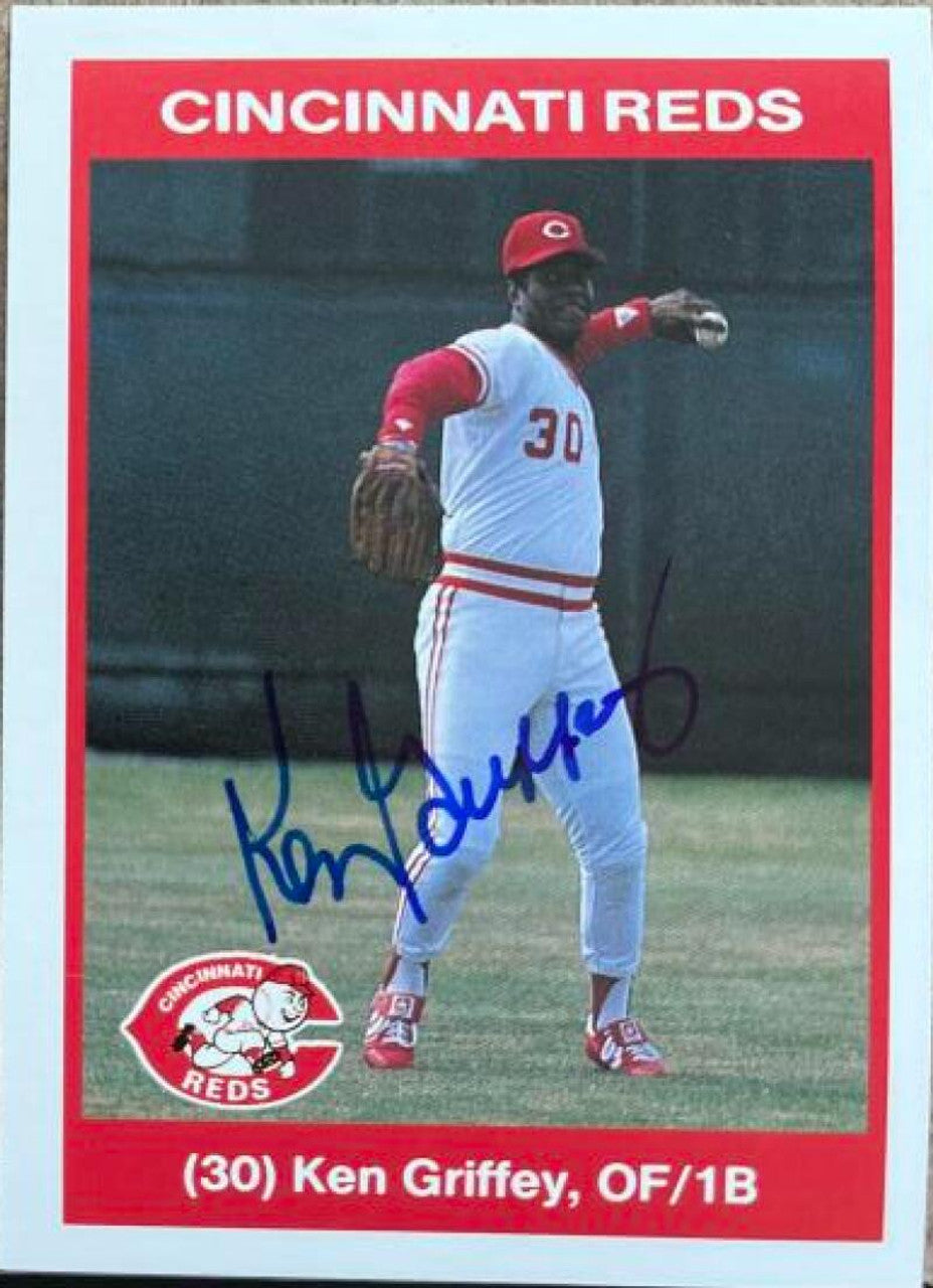 Ken Griffey Signed 1990 Kahn's Baseball Card - Cincinnati Reds