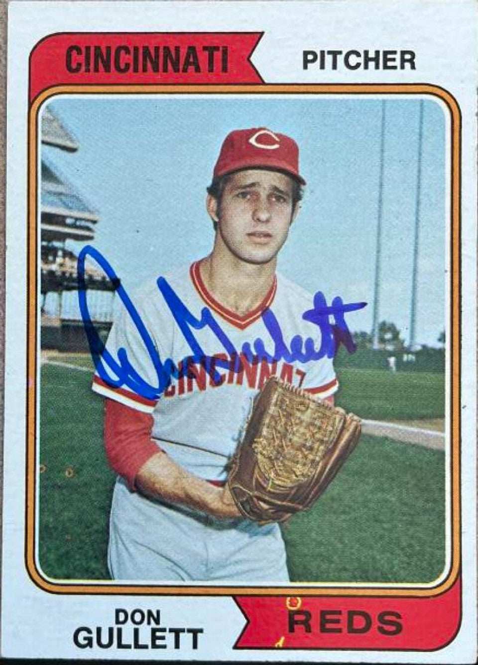 Don Gullett Signed 1974 Topps Baseball Card - Cincinnati Reds