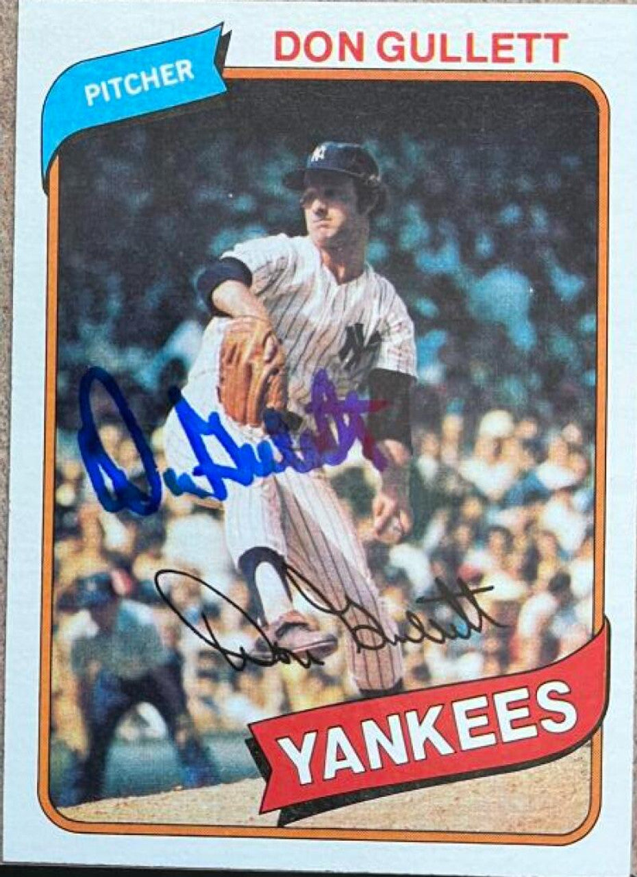 Don Gullett Signed 1980 Topps Baseball Card - New York Yankees