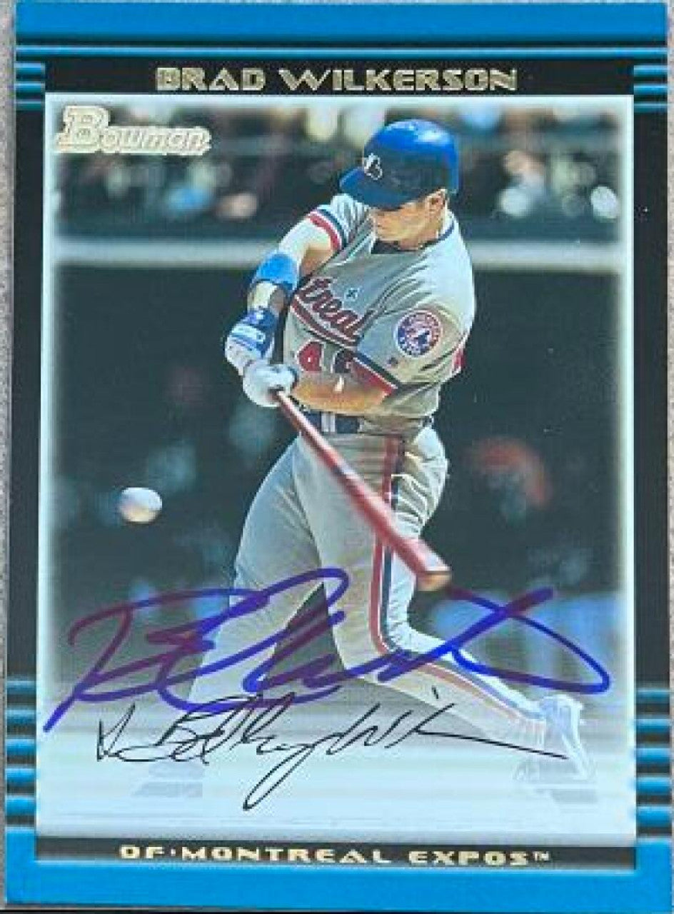 Brad Wilkerson Signed 2002 Bowman Baseball Card - Montreal Expos