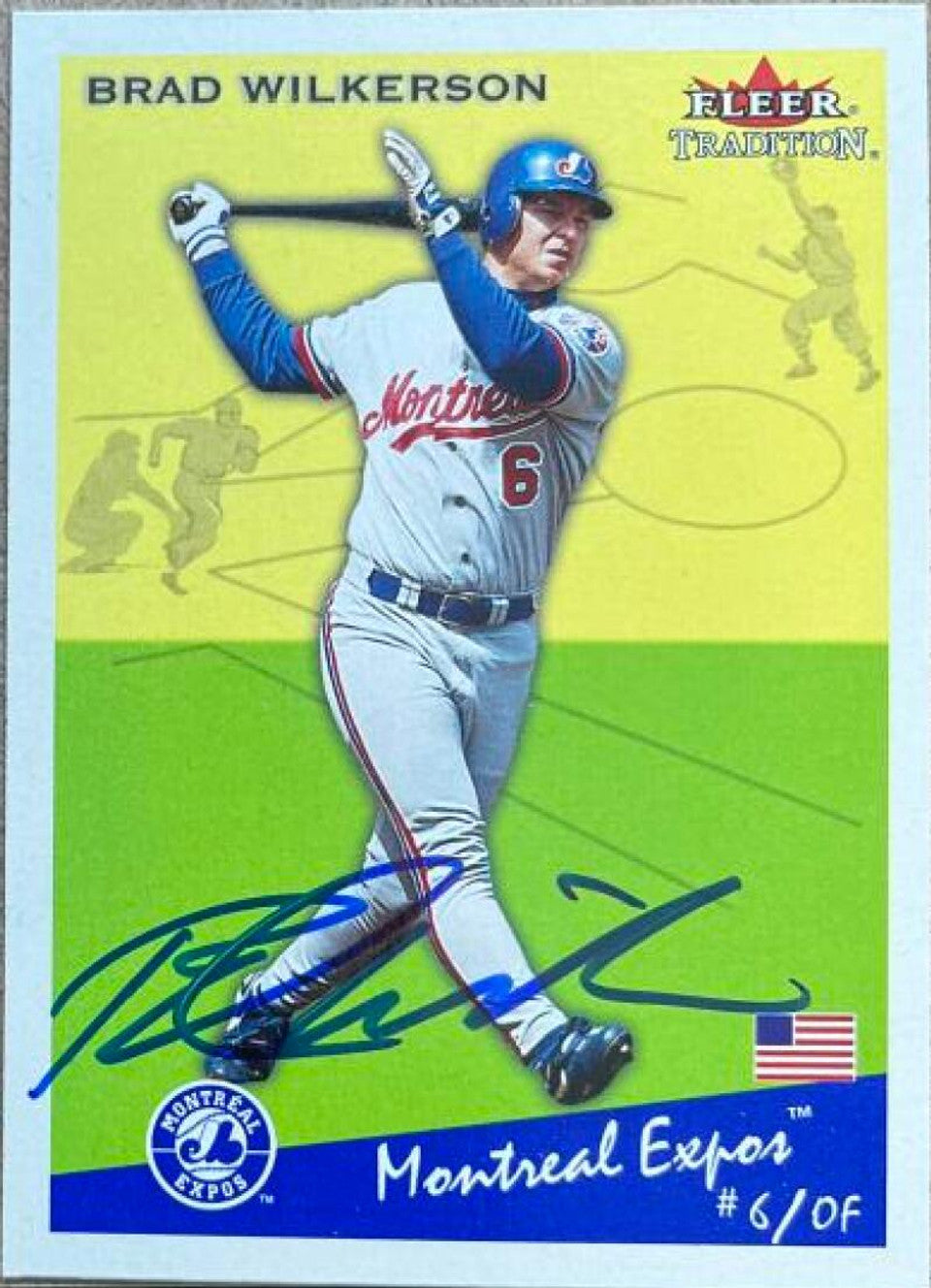 Brad Wilkerson Signed 2002 Fleer Tradition Update Baseball Card - Montreal Expos