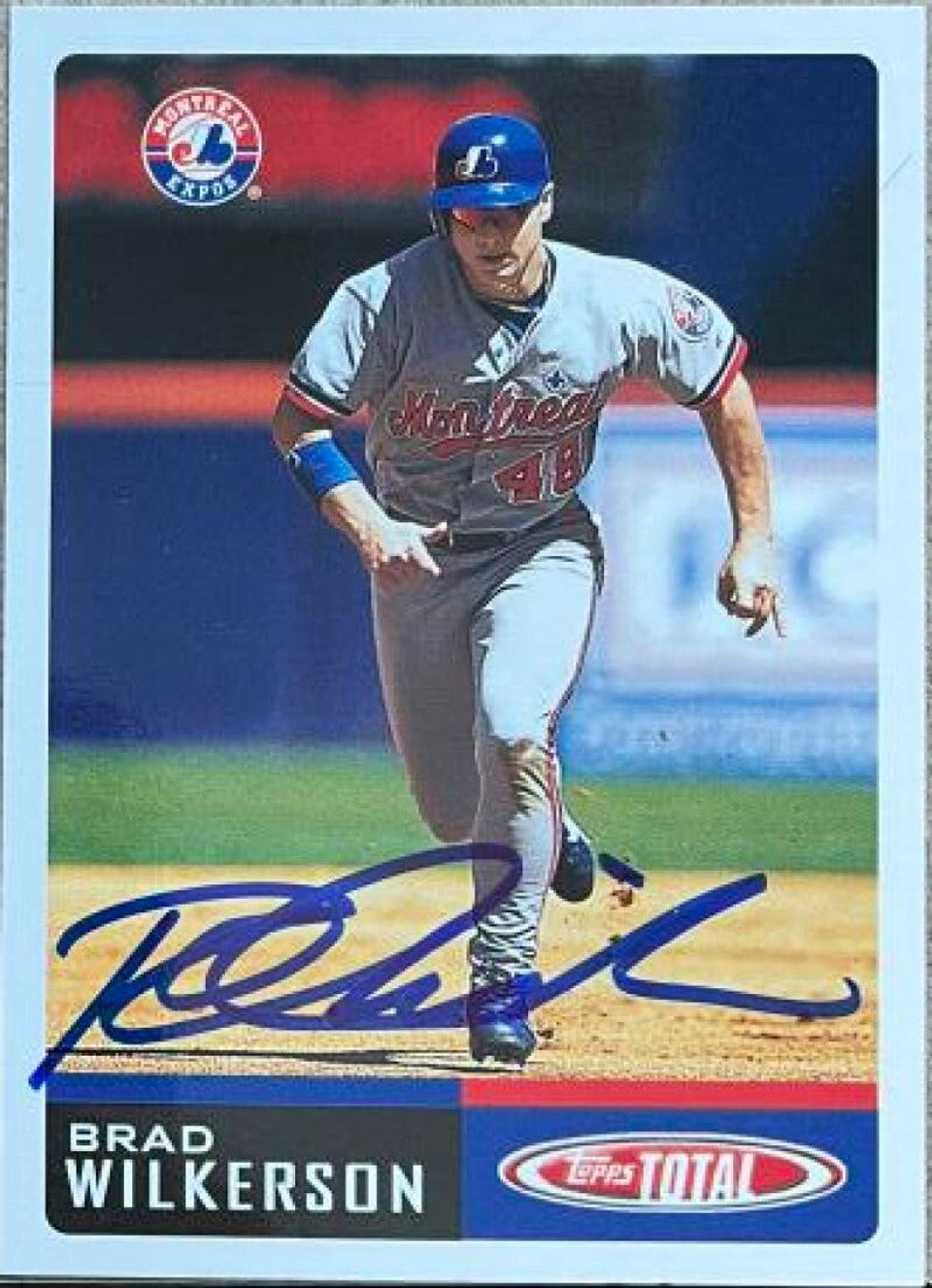 Brad Wilkerson Signed 2002 Topps Total Baseball Card - Montreal Expos