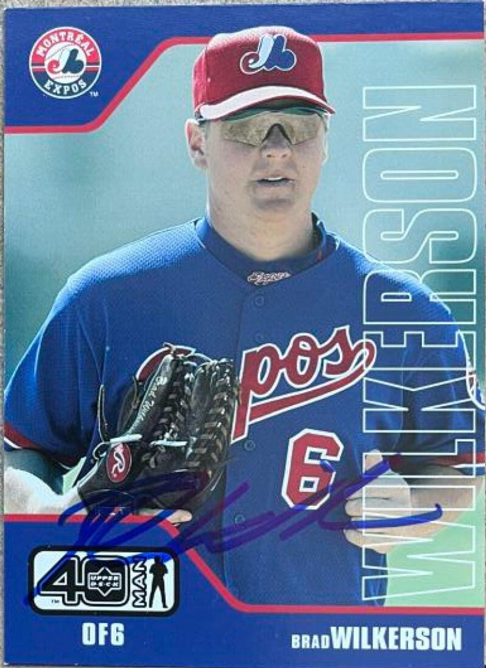 Brad Wilkerson Signed 2002 Upper Deck 40-Man Baseball Card - Montreal Expos