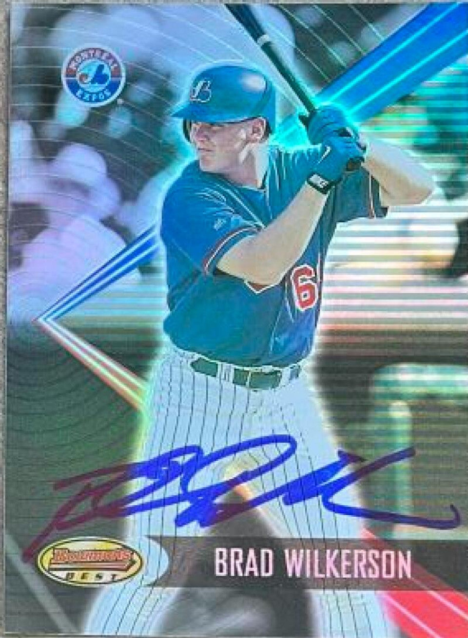 Brad Wilkerson Signed 2001 Bowman's Best Baseball Card - Montreal Expos