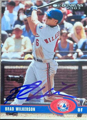 Brad Wilkerson Signed 2003 Donruss Baseball Card - Montreal Expos