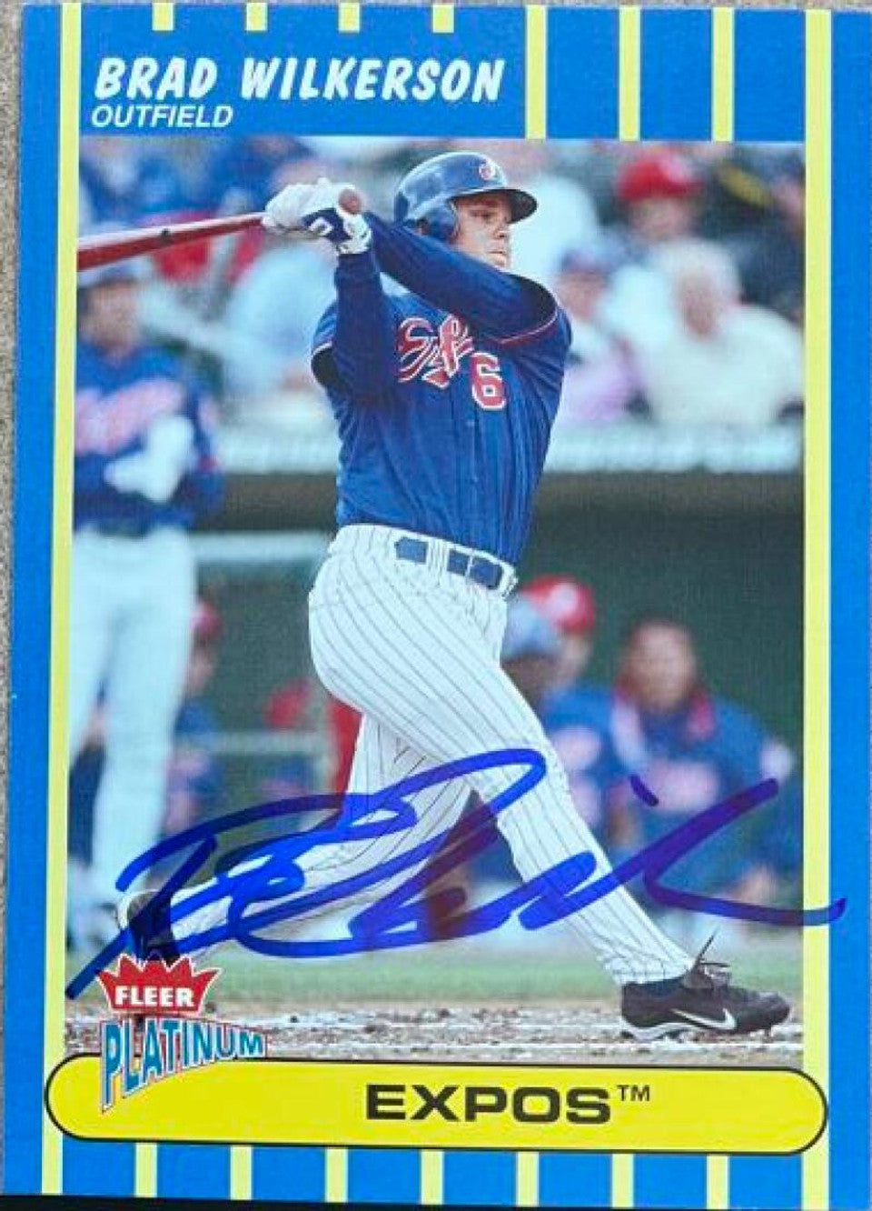 Brad Wilkerson Signed 2003 Fleer Platinum Baseball Card - Montreal Expos