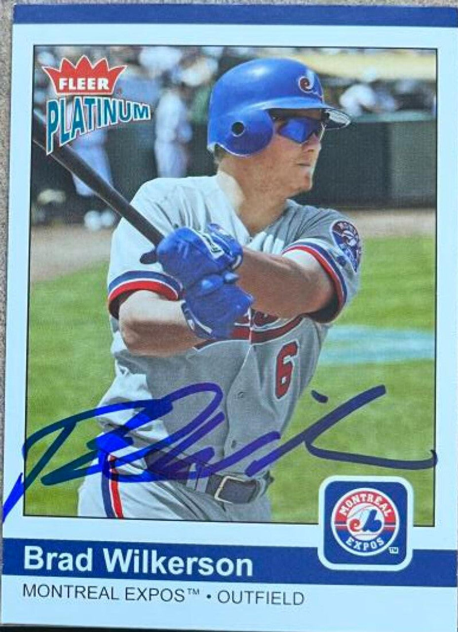 Brad Wilkerson Signed 2004 Fleer Platinum Baseball Card - Montreal Expos