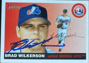 Brad Wilkerson Signed 2004 Topps Heritage Baseball Card - Montreal Expos (SP)