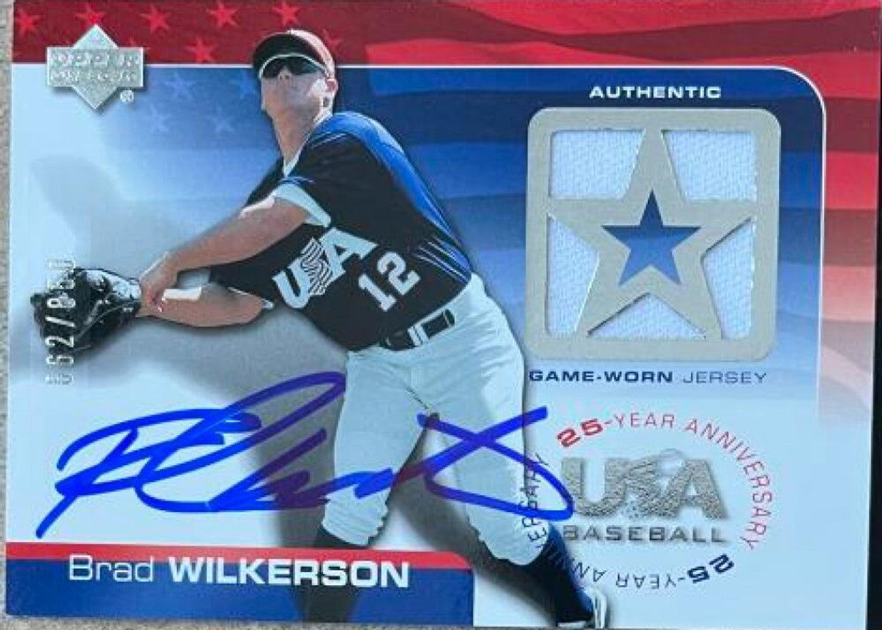 Brad Wilkerson Signed 2004 Upper Deck Team USA 25th Anniversary Game Jersey Baseball Card