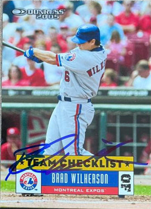 Brad Wilkerson Signed 2005 Donruss Checklist Baseball Card - Montreal Expos